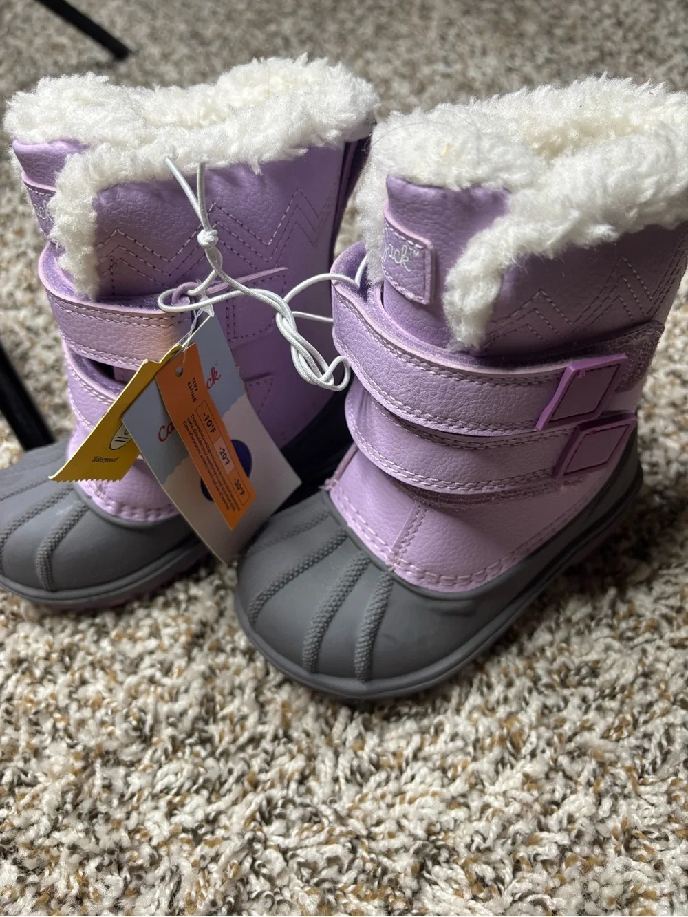 Kids Waterproof Winter Boots - Lavender/Gray